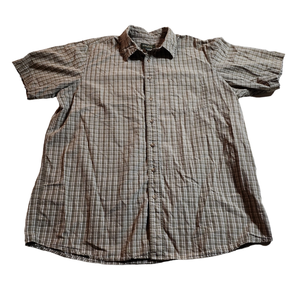 Eddie Bauer Men's Plaid Short Sleeve Button Down Shirt Size XL C20